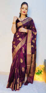 Brown Banaras Crepe Silk - Pooja