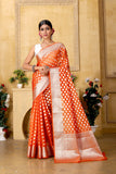 Orange Banaras Kora Organza silk - AbirabyBeena