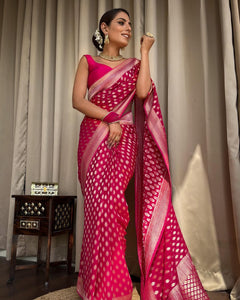 Pink Banaras butti Soft Georgette silk