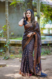 Black Banaras butti Soft Georgette silk - AbirabyBeena
