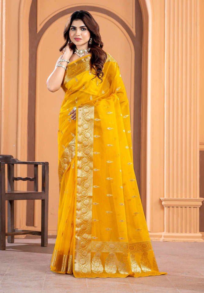 Yellow Organza soft silk - Mina