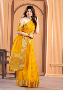 Yellow Organza soft silk - Mina