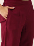 Maroon Anarkali Kurta set with Dupatta - AbirabyBeena